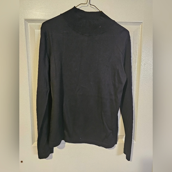 Vintage Talbots Black Mock Turtleneck Sweater sz S NWT - Picture 1 of 4